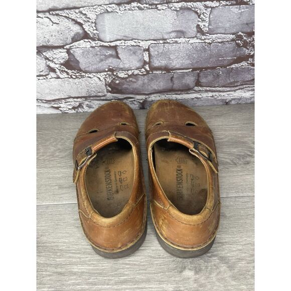 Birkenstock Clog Brown Leather Buckle Strap Clogs Shoes Women Sz 38EU/7.5M US M5 - Picture 6 of 16